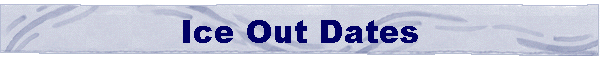 Ice Out Dates